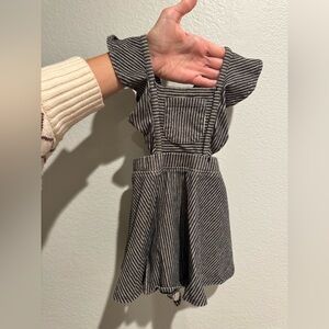 art class Black and White Striped Kids Dress